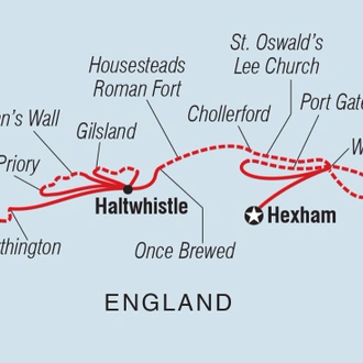 tourhub | Intrepid Travel | Walk Hadrian's Wall Highlights | Tour Map