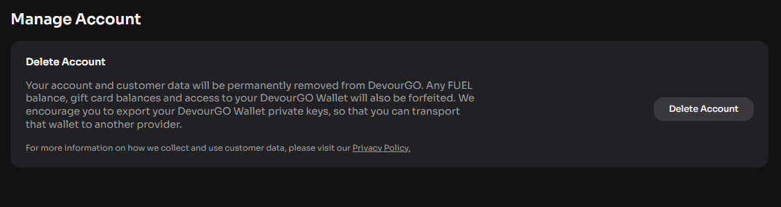 DevourGO Customer/User FAQ's