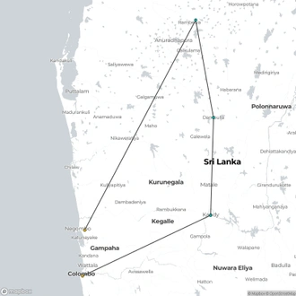 tourhub | Aitken Spence Travels | The Local Way - Sri Lanka - Free Upgrade to Private Tour Available | Tour Map