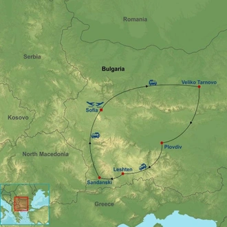 tourhub | Indus Travels | Authentic Bulgaria | Tour Map