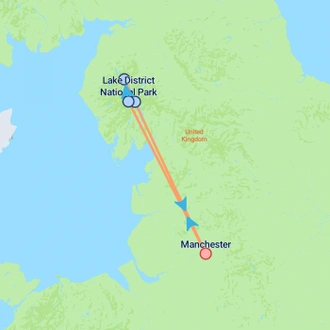 tourhub | On The Go Tours | Lake District From Manchester - 3 days | Tour Map