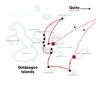 tourhub | G Adventures | Galápagos — North, Central, & South Islands aboard the Eden | Tour Map