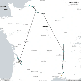 tourhub | Uniworld Boutique River Cruises | Ultimate France | Tour Map