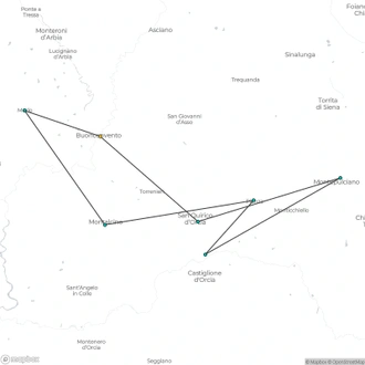 tourhub | Walkers' Britain | Cycle the Wine Regions of Tuscany | Tour Map