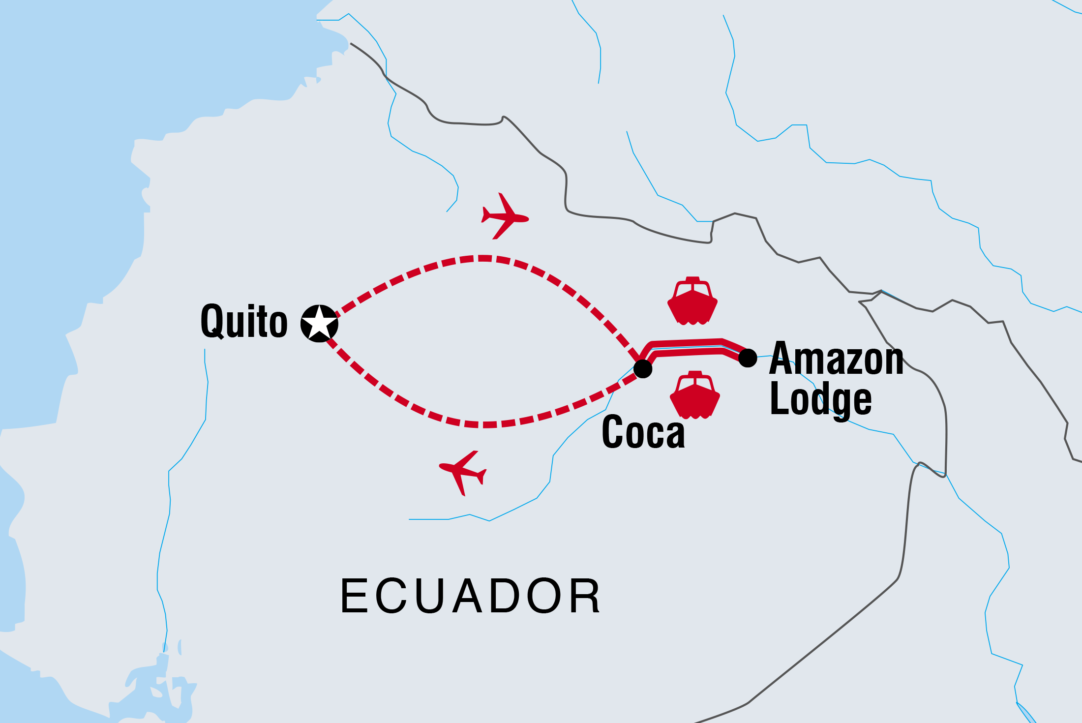 tourhub | Intrepid Travel | Ecuador: Amazon Jungle Short Break | Tour Map