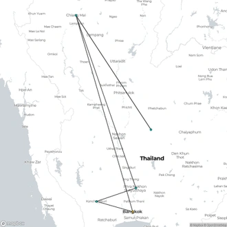 tourhub | Encounters Travel | Thailand Encounters tour | Tour Map