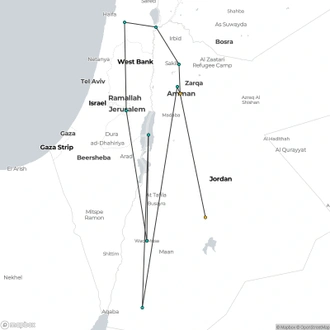 tourhub | Travel Department | Jordan & The Holy Land | Tour Map