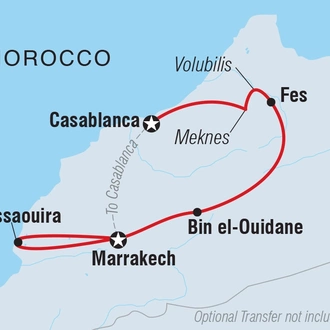 tourhub | Intrepid Travel | Premium Morocco Highlights with Essaouira | Tour Map