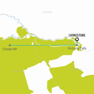 tourhub | Bamba Travel | Victoria Falls & Chobe Adventure 4D/3N (from Livingstone) | Tour Map