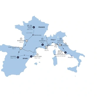 tourhub | Insight Vacations | Mediterranean Journey - Start Paris, Classic Group | Tour Map
