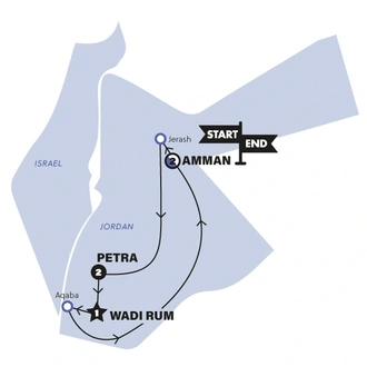 tourhub | Contiki | Jordan Uncovered | Summer | 2024 | Tour Map