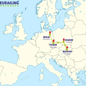 tourhub | Interrailingpackages Ltd | Euro Hopper | Tour Map