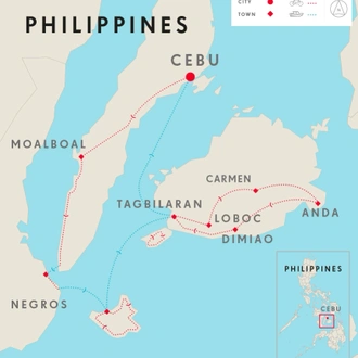 tourhub | SpiceRoads Cycling | Island Hopping the Philippines | Tour Map