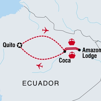 tourhub | Intrepid Travel | Ecuador: Amazon Jungle Short Break | Tour Map