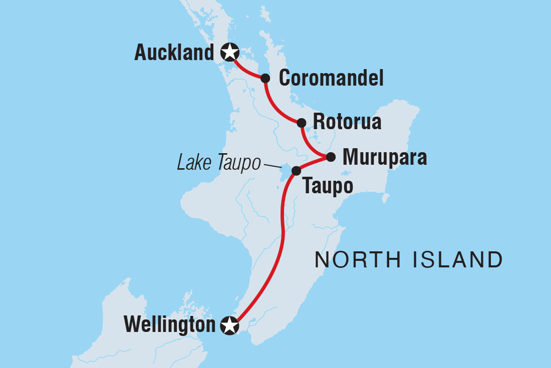 tourhub | Intrepid Travel | New Zealand's North to South Island Adventure  | Tour Map