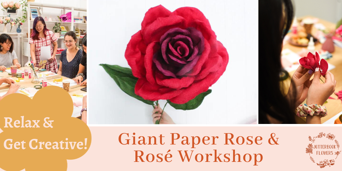 DIY Giant Crepe Paper Roses