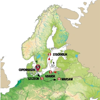 tourhub | Europamundo | Copenhagen and Poland | Tour Map