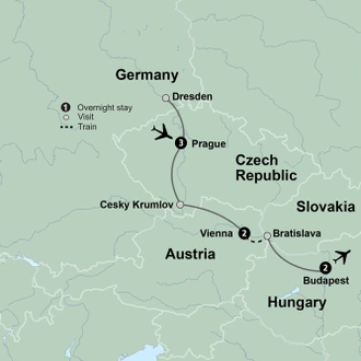 tourhub | Collette | European Christmas Markets featuring Prague, Vienna & Budapest | Tour Map