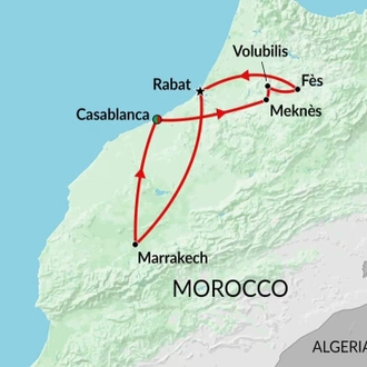 tourhub | Encounters Travel | Morocco on a Shoestring  tour | Tour Map