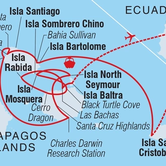 tourhub | Intrepid Travel | Classic Galapagos: Central Eastern Islands (Grand Queen Beatriz) | Tour Map