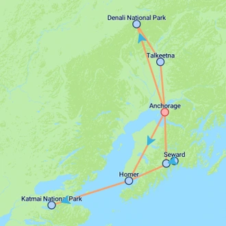 tourhub | On The Go Tours | Best of Alaska - 10 days | Tour Map