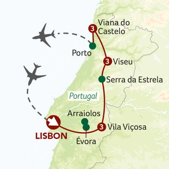 tourhub | Saga Holidays | Grand Designs of Portugal | Tour Map