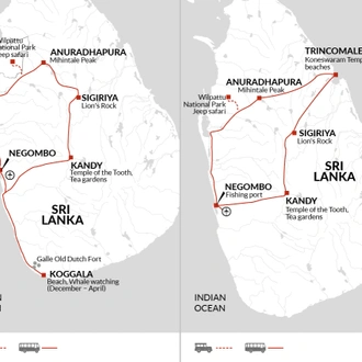tourhub | Explore! | Highlights of Sri Lanka | Tour Map