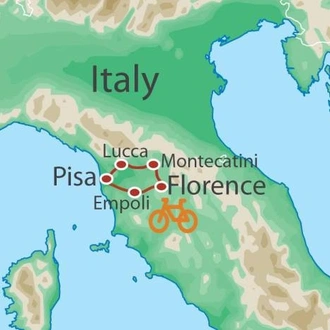 tourhub | UTracks | Cycle Pisa to Florence | Tour Map