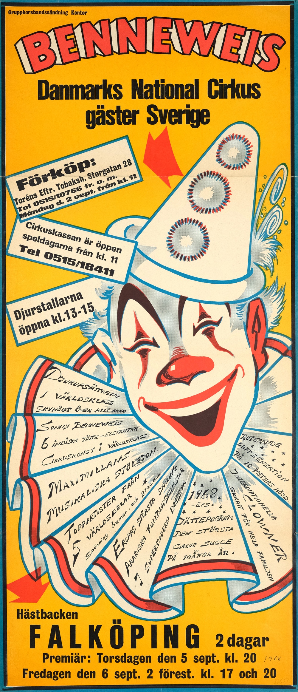 Cirkusaffisch, reproduktion från Cirkusakademiens samlingar.