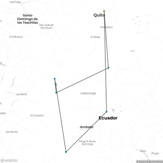 tourhub | Unu Raymi Tour Operator & Lodges | Trek: The Avenue of the Volcanoes – 8 Days | Tour Map