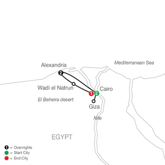 tourhub | Globus | Cairo & Alexandria Escape | Tour Map