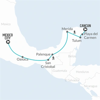 tourhub | Bamba Travel | Mexico Highlights (from Mexico City) Express Travel Pass | Tour Map