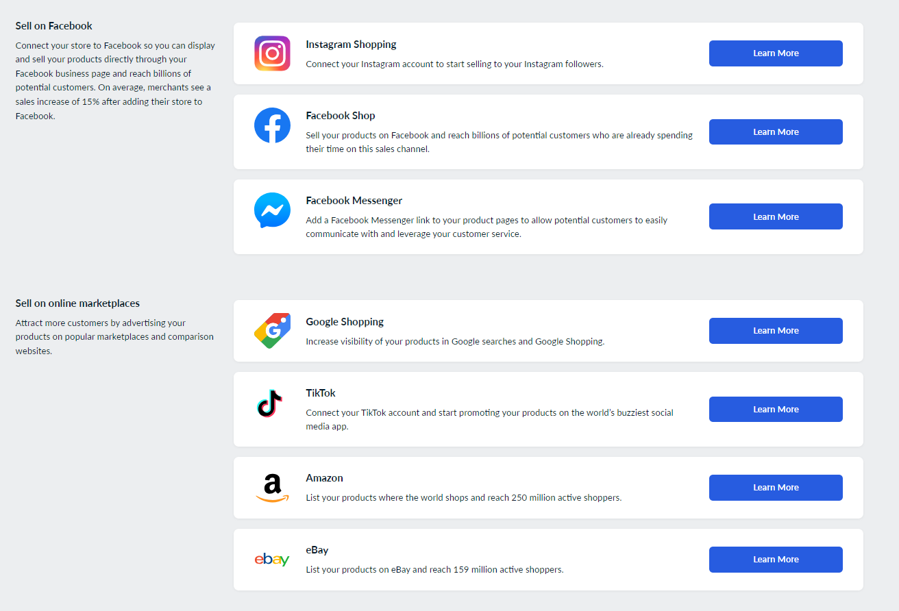 ecwid sales channels