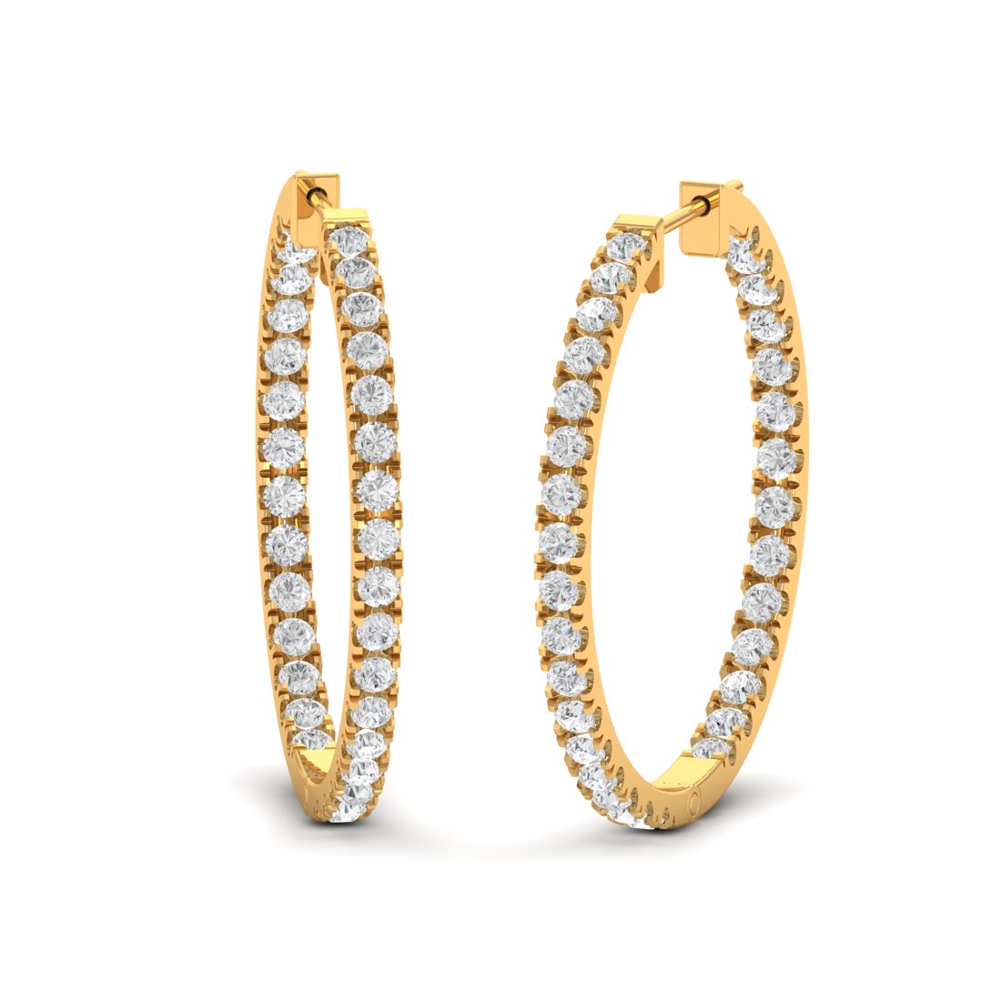 Gold Earrings Design in 2 Grams CLASSIC CIRCULAR DIAMOND EARRINGS