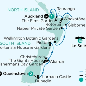 tourhub | APT | New Zealand Luxury Small Ship Cruise, with Private Gardens & Native Flora | Tour Map