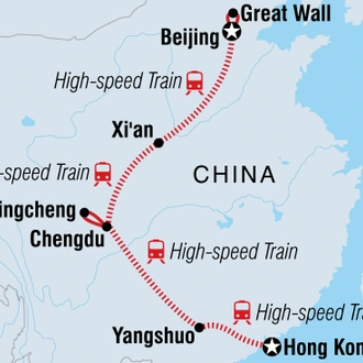 tourhub | Intrepid Travel | Beijing to Hong Kong Adventure | Tour Map