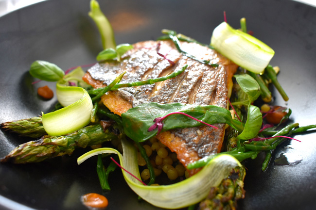 black-bream-anchovy-and-basil-fregola-with-samphire-and-grill-asparagus