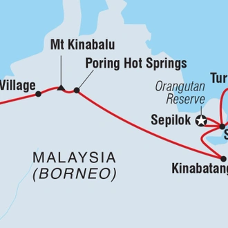 tourhub | Intrepid Travel | Sabah Adventure | Tour Map