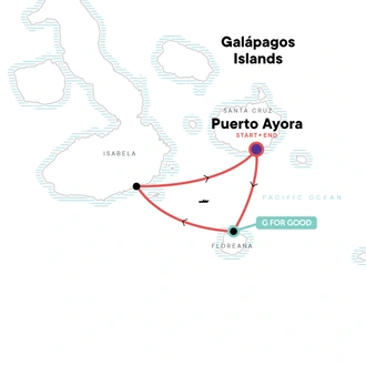 tourhub | G Adventures | Galápagos Island Hopping Land-Only | Tour Map