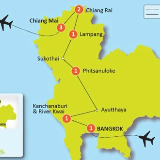tourhub | Tweet World Travel | Heritage Of Thailand Tour | Tour Map