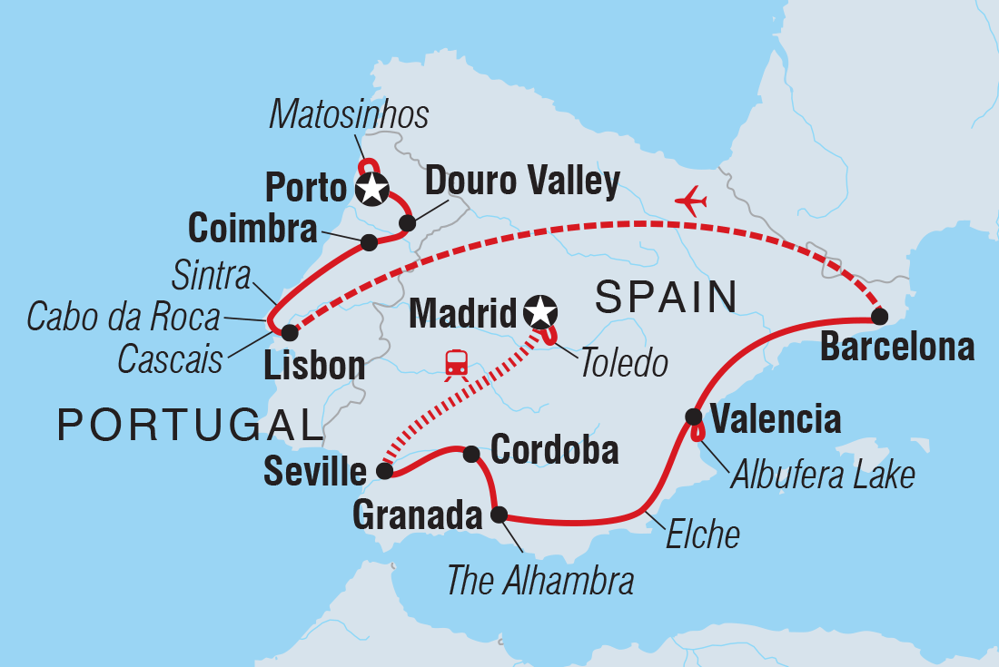 tourhub | Intrepid Travel | Premium Spain & Portugal | Tour Map