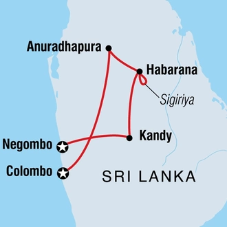 tourhub | Intrepid Travel | Classic Sri Lanka | Tour Map