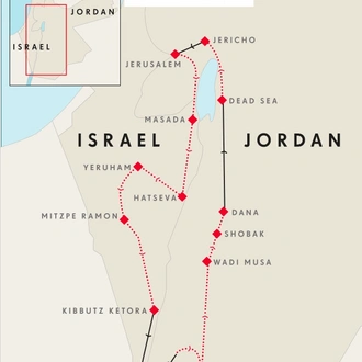 tourhub | SpiceRoads Cycling | Dead Sea Circuit | Tour Map