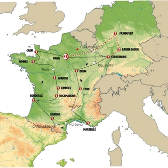 tourhub | Europamundo | French passion and the Black Forest | Tour Map