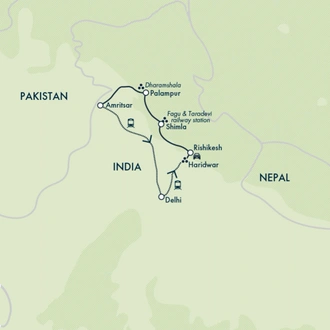 tourhub | Exodus Adventure Travels | Foothills of the Himalaya | Tour Map