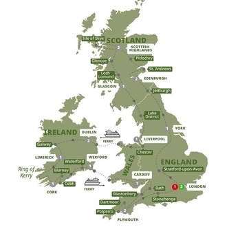 tourhub | Trafalgar | Britain and Ireland Panorama | Tour Map