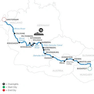 tourhub | Avalon Waterways | Magnificent Rivers of Europe (Impression) | Tour Map