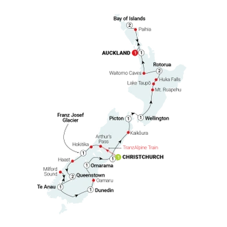 tourhub | AAT Kings | New Zealand Magic | Tour Map