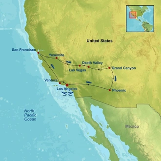 tourhub | Indus Travels | Best of the American West | Tour Map