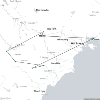 tourhub | Bonzer Tour | Cycling in the Northern Vietnam | Tour Map